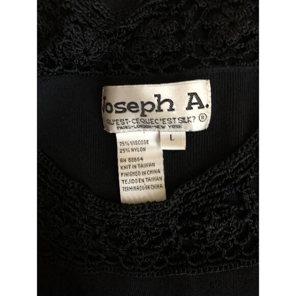 Vintage Sleeveless Knit Top L Blk Floral Crochet Tank whimsy Gothic Fairy - Picture 5 of 5